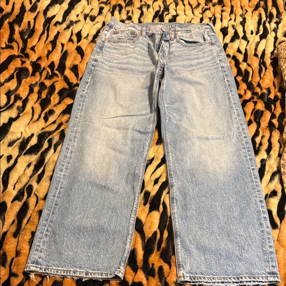 American Eagle Outfitters Sky Blue Cropped Jeans